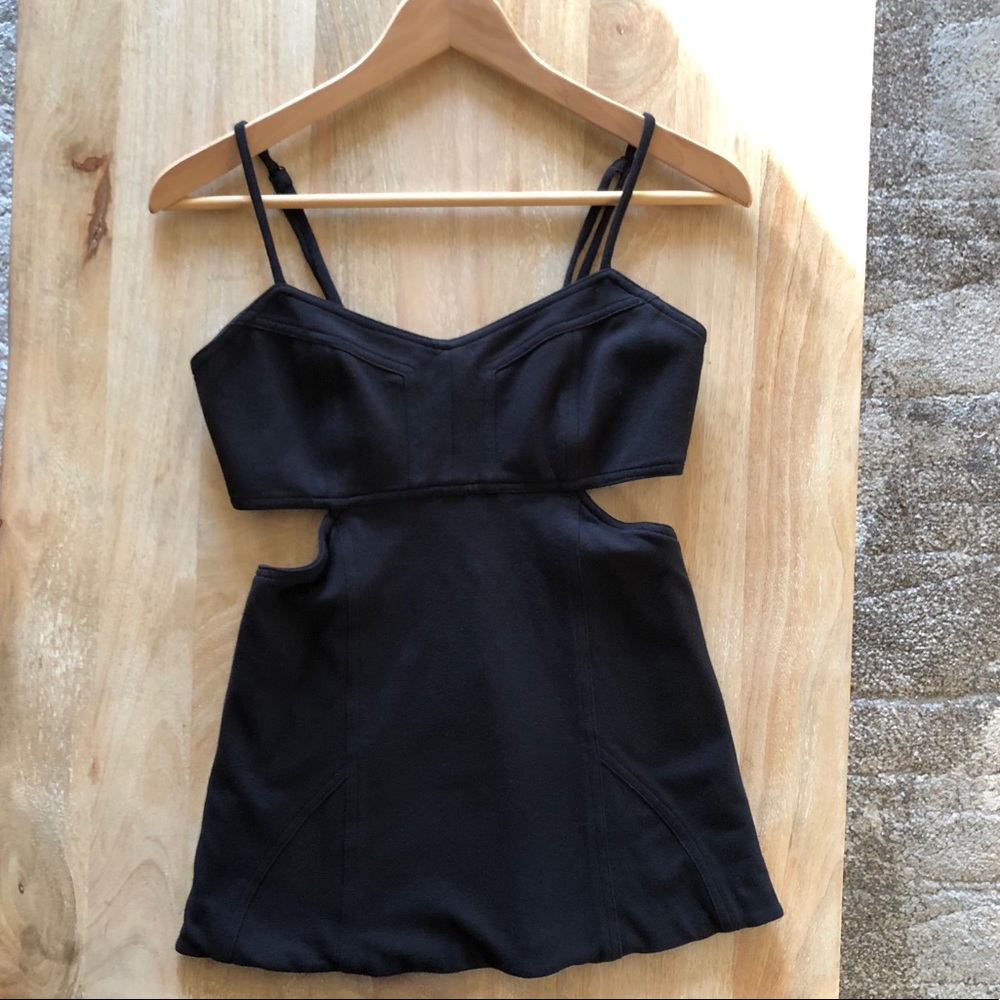 Black, Cristopher Deane, cut out, tank top; size S